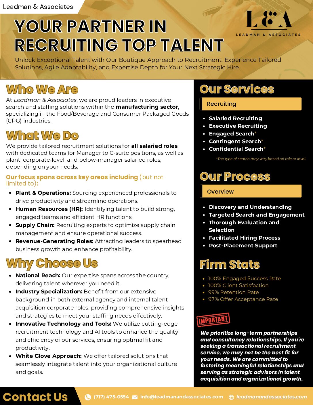 The Leadman & Associates Advantage: Executive Search Tailored to Manufacturing Excellence